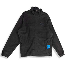 NWT Mens Gray Mock Neck Long Sleeve Full-Zip Fleece Jacket Size XXL
