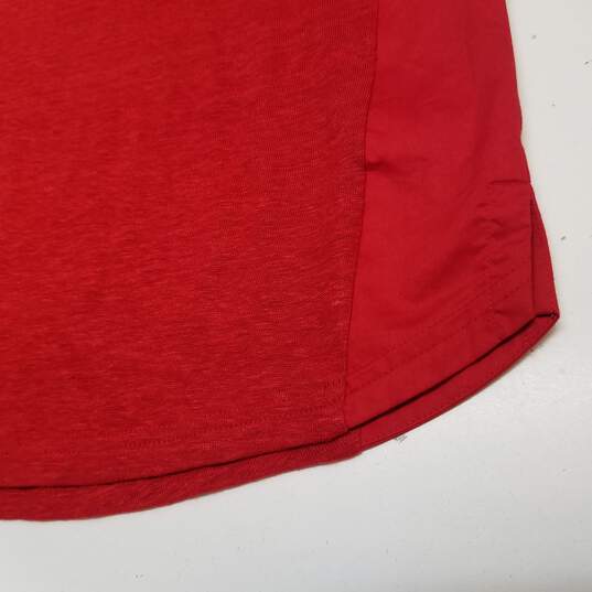 Mens Red Cotton Crew Neck Short Sleeve Casual Pullover T-Shirt Size Small image number 5