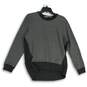 Womens Gray Ribbed Knitted Long Sleeve Round Neck Pullover Sweater Size S image number 1