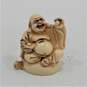Happy Laughing Buddha Ivory Resin Figurines Set of 5 2 Inch image number 8