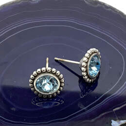 Designer Brighton Silver-Tone Blue Crystal Stone Mini Post Stud Earrings alternative image