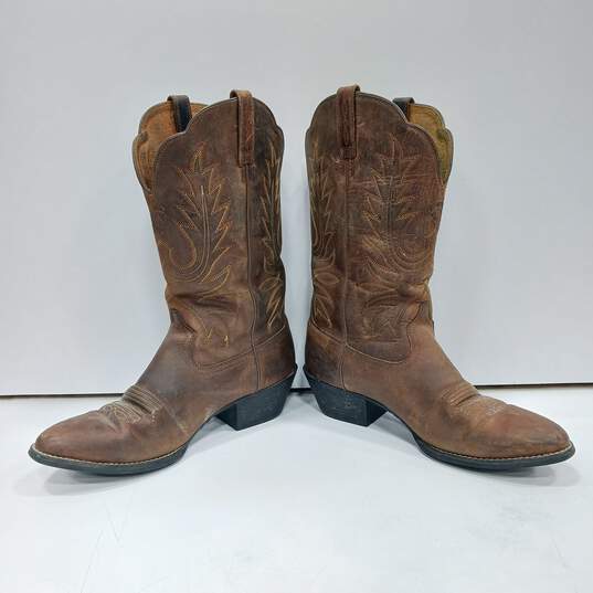 Men's Brown Leather Ariat Boots Size 8B image number 2