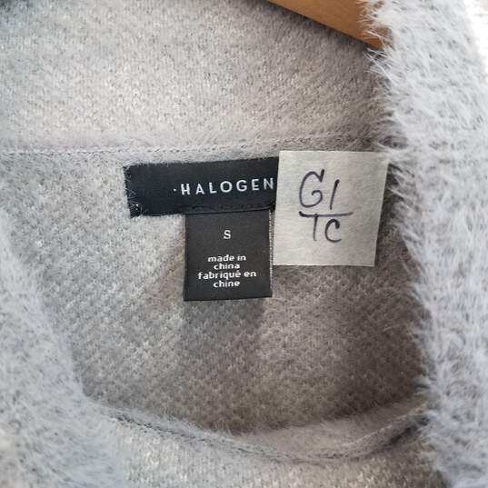Halogen women's gray and cream mock neck sweater S image number 4