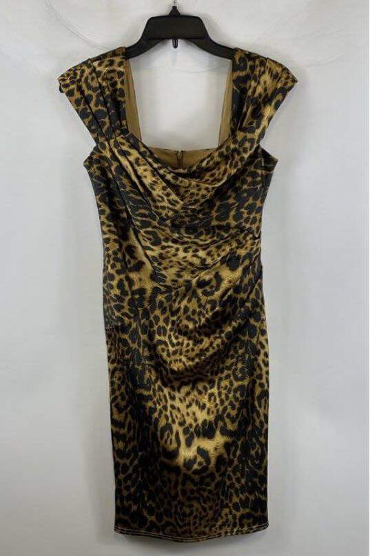 Tadashi Shoji Womens Multicolor Leopard Print Cap Sleeve Sheath Dress Size 4P image number 1