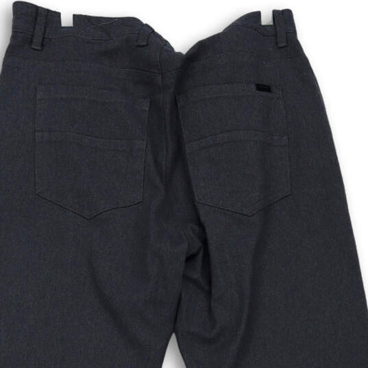 Mens Gray Flat Front Slash Pockets Straight Leg Dress Pants Size 38x32 image number 4