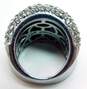 Joan Boyce Silver Tone Clear Crystal Pave Wide Band Ring 19.6g image number 2