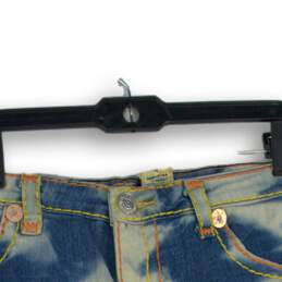 NWT Womens Blue Distressed 5-Pocket Design Hot Pants Shorts Size 36 alternative image