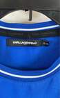 Karl Lagerfeld Men Blue Spell Logo Tape T Shirt XL image number 3