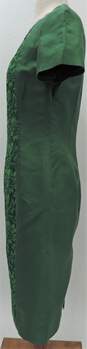 Valentino Emerald Green Lace Embroidered Cotton Sheath Dress Size 4 W/COA image number 3