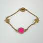 Designer Marc Jacobs Gold Tone Pink Stone Charm Bracelet image number 2