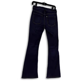 Womens Blue Denim Medium Wash Pocket Stretch Flared Leg Jeans Size 6 alternative image