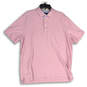 Mens Pink Spread Collar Short Sleeve Polo Shirt Size X-Large image number 1