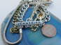 Jenny Bird Silvertone & Goldtone Accent Curb & Snake Multi Chain Bracelet 66.3g image number 6