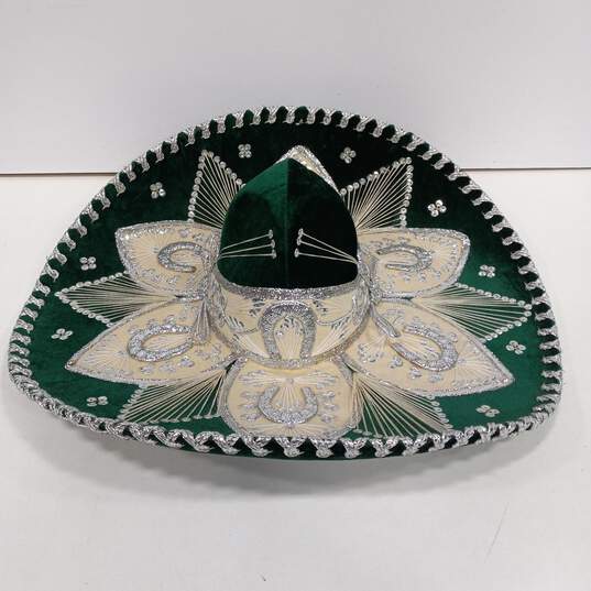 Pigalle Green Mariachi Style Made in Mexico Sombrero One Size image number 4