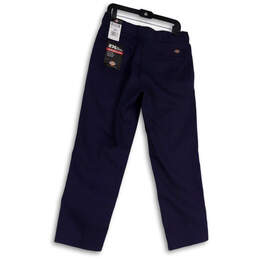 NWT Womens Blue Flat Front Straight Leg Pockets Dress Pants Size 34/30 alternative image