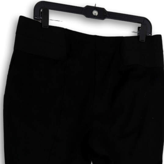 Womens Black Flat Front Elastic Waist Pull-On Ankle Pants Size 16 image number 3