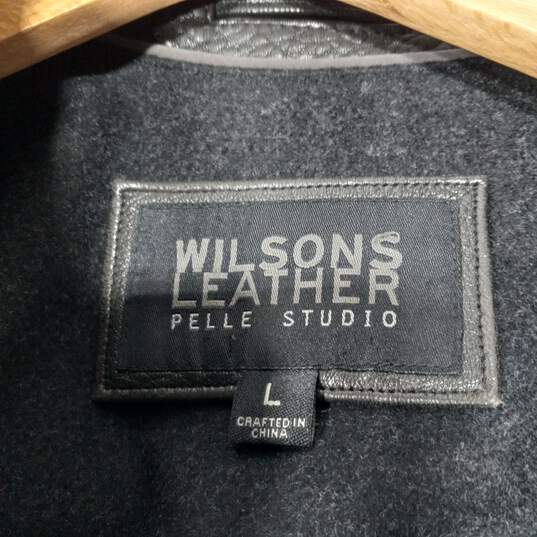 Wilson Men's Black Leather Jacket Size L image number 4