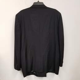 Mens Black Wool Long Sleeve Collared Double Breasted Blazer Jacket Size 54R alternative image