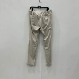 Mens Beige Flat Front Slash Pockets Straight Leg Chino Pants Size Size 36 alternative image