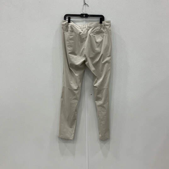 Mens Beige Flat Front Slash Pockets Straight Leg Chino Pants Size Size 36 image number 2