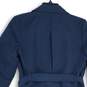 Ralph Lauren Womens Navy Blue Notch Lapel Long Sleeve Belted Overcoat Size L image number 4