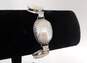 Vintage Whiting & Davis Silver Tone & Faux Mother of Pearl Panel Bracelet 49.2g image number 4