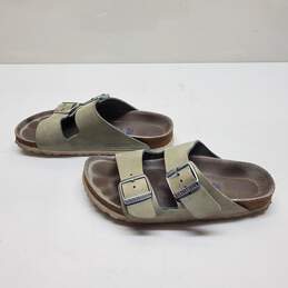 Birkenstock Sage Green Leather Sandals Size 38 alternative image