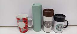 Bundle of 4 Assorted Starbucks Cups In Various Shapes & Sizes 3 w/ Lids alternative image