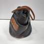 Cole Haan Black/Brown Leather Slouch Drawstring Bucket Bag image number 4