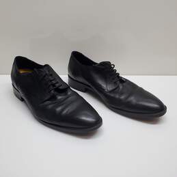Cole Haan Oxford Dress Shoes Plain Toe Blucher Black Leather Mens Sz 10 1/2