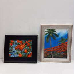 Bundle of 2 Assorted Framed Oil Paintings on Canvas
