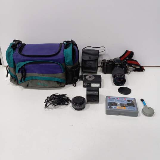 Nikon N2000 Camera & Accessories in Bag image number 1