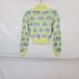 Zara Space Invaders Yellow & Blue Patterned Knit Mock Neck Sweater WM Size S NWT image number 2
