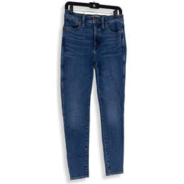Womens Blue Denim Medium Wash 5-Pocket Design Skinny Leg Jeans Size 29