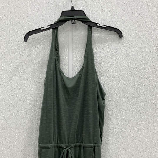 NWT Womens Green Sleeveless Drawstring Waist One Piece Jumpsuit Size Large image number 3
