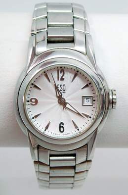 Esquire Swiss E5289 5 Jewels Silver Tone Women's Watch 59.1g