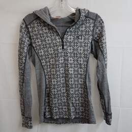 Kari Traa women's gray quarter zip base layer hoodie sweater M