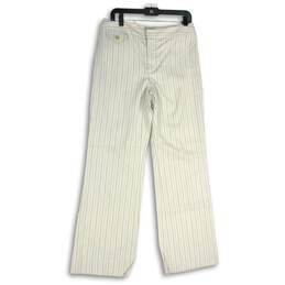NWT Banana Republic Womens White Striped Harrison Fit Ankle Pants Size 10