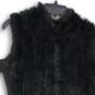 Love Taken Womens Black Fur Sleeveless Open Front Long Vest Size Small image number 3