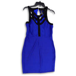 NWT Womens Blue Black Sleeveless Knee Length Back Zip Bodycon Dress Size 11 alternative image