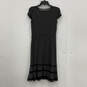 Womens Black White Polka Dot Cap Sleeve Round Neck Fit & Flare Dress Size 4 image number 2
