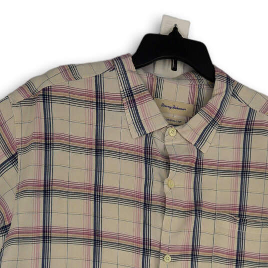 Mens Multicolor Plaid Original Fit Short Sleeve Button-Up Shirt Size 3XL image number 3