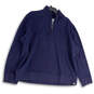 Mens Blue Long Sleeve Mock Neck Quarter Zip Pullover Sweater Size 2XL image number 1
