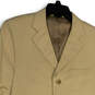 Mens Beige Long Sleeve Pockets Notch Lapel Three Button Blazer Size 42R image number 2