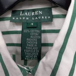 Lauren Ralph Lauren Green Striped Button Up Shirt Women's Size 4 alternative image