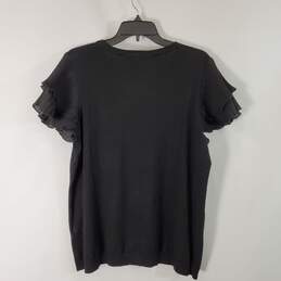 Adrianna Papell Women Black Pleated Sleeve Sweater NWT sz XL alternative image