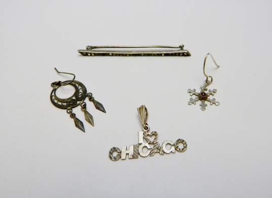 925 Sterling Silver & Stones Scrap Jewelry, 219.5g image number 3