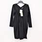 'S Max Mara' Black Wool Bend V-Neck Long Sleeve Knee Length Women's Dress Size M NWT with COA image number 1