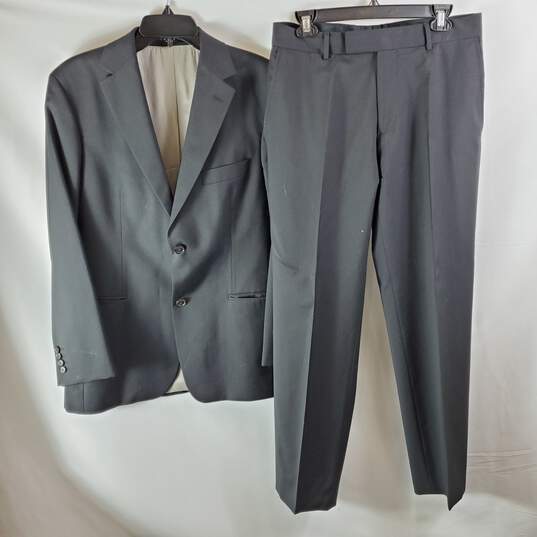 Hugo Boss Men Black Pinstripe Suit Sz 36R image number 3