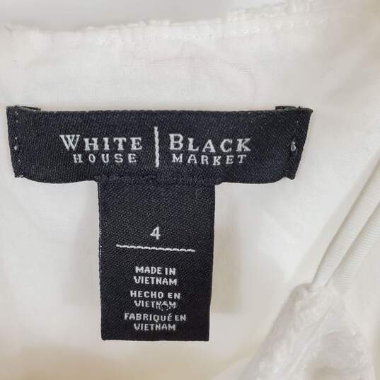 White House Black Market Women White Lace Dress Sz 4 image number 3